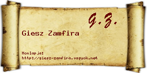 Giesz Zamfira névjegykártya